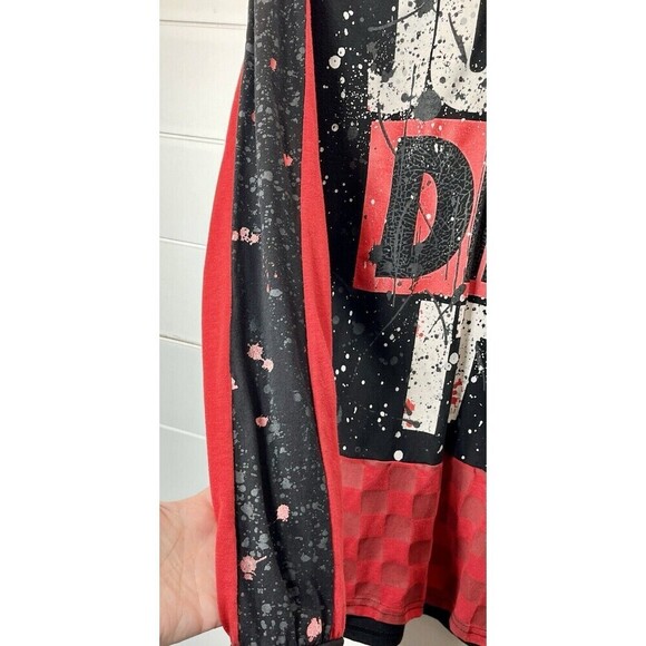 Just Did It All Over Print Nike Parody Red Black Graphic Hoodie Shirt L*REPAIR - Picture 4 of 10